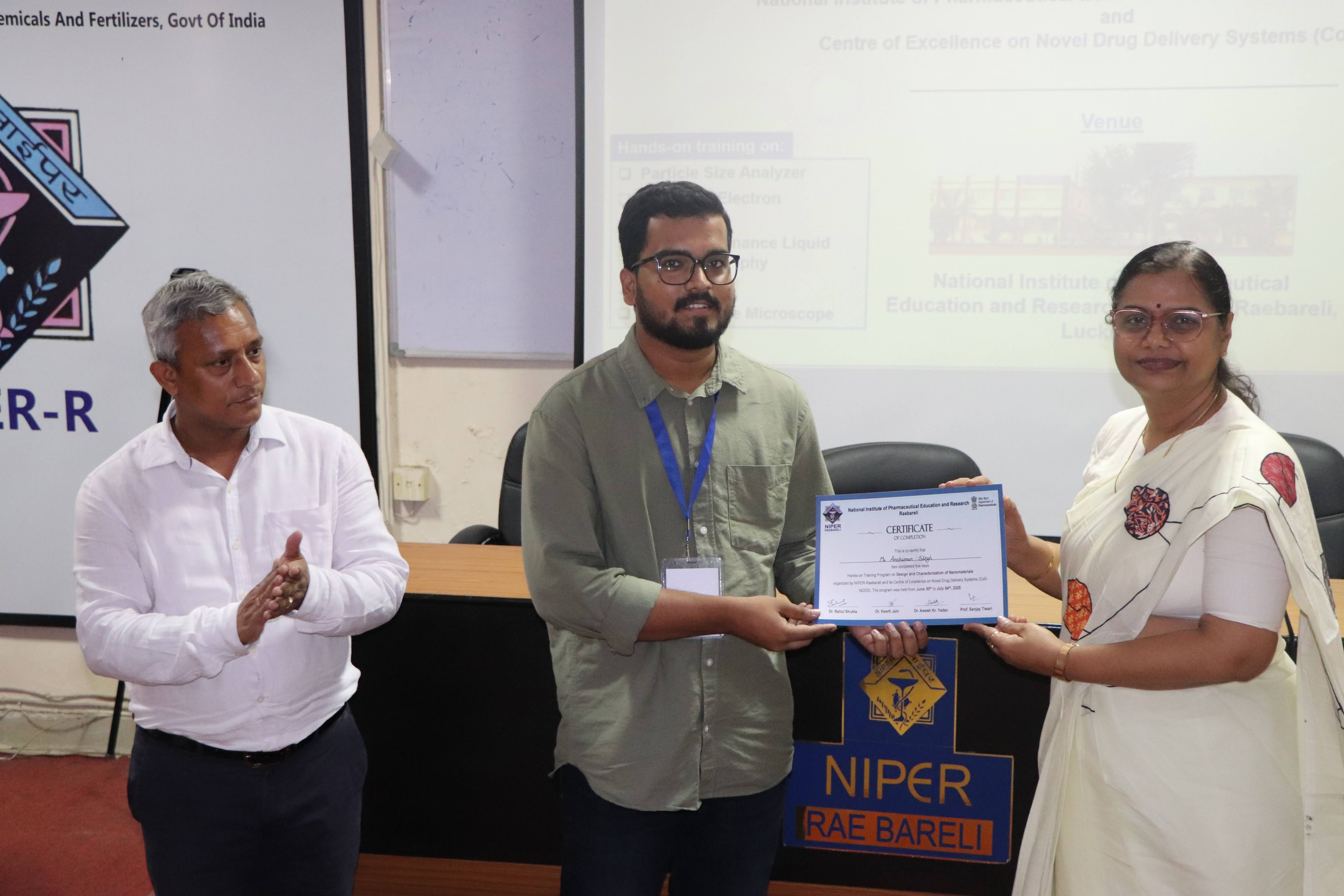 Training on “Design and Characterization of Nanomaterials”- July 4, 2025