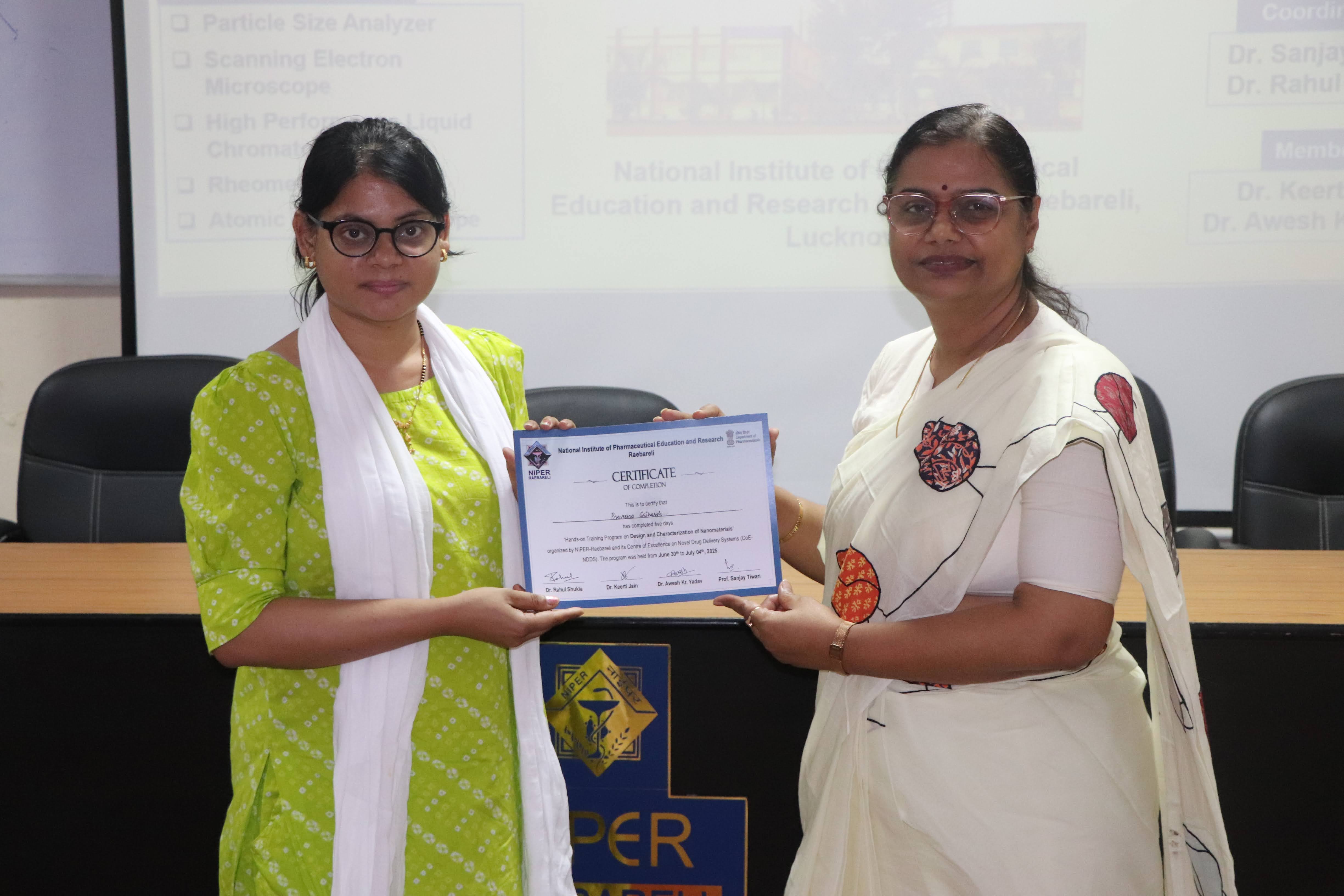 Training on “Design and Characterization of Nanomaterials”- July 4, 2025